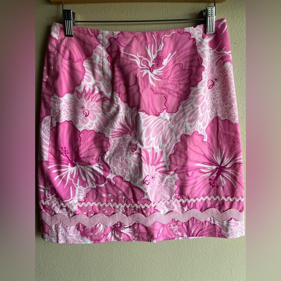 Lilly Pulitzer Women’s Mid Floral Pink Skirt Size 2 - Picture 2 of 11